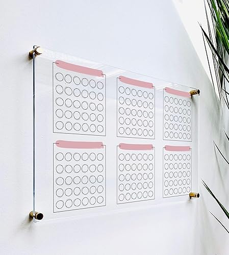 Large Clear Acrylic HABIT TRACKER for wall Dry-Erase Message White Board Calendar Wall Mounted Office Home Family Organization Tools Must Haves