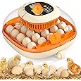 25 Egg Incubator for Hatching Chicks, Automatic Egg Turner with Thermometer Seat and Humidity Control, Egg Candler, 360° View with Clear Window