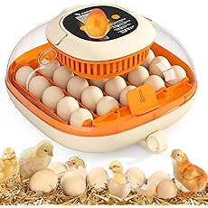 25 Egg Incubator for Hatching Chicks, Automatic Egg Turner with Thermometer Seat and Humidity Control, Egg Candler, 360° View with Clear Window