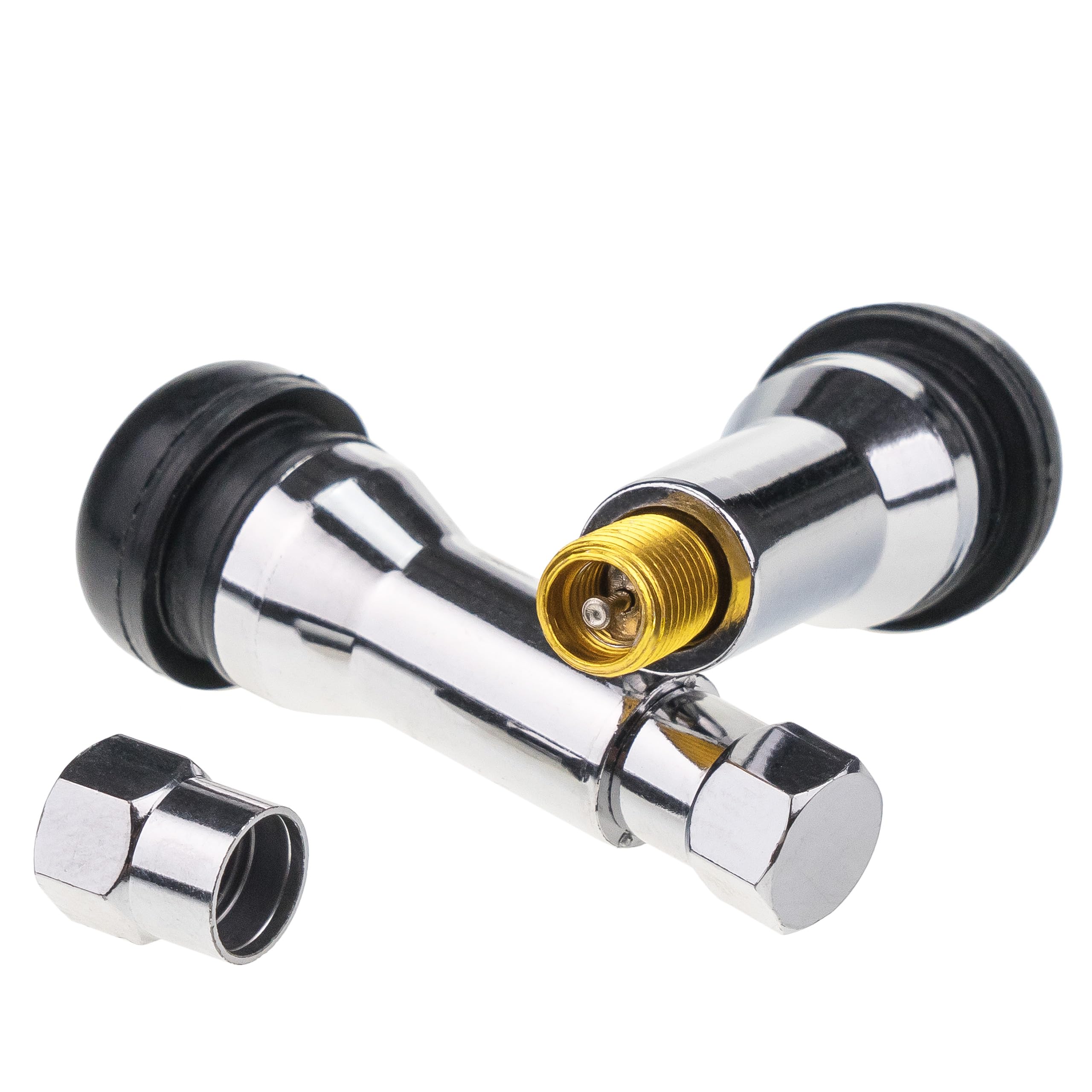 STIX 500 Gummiventile TR414 AC-P ABS Reifenventile Verchromt Schlauchlos PKW für Alufelgen 11,3cm