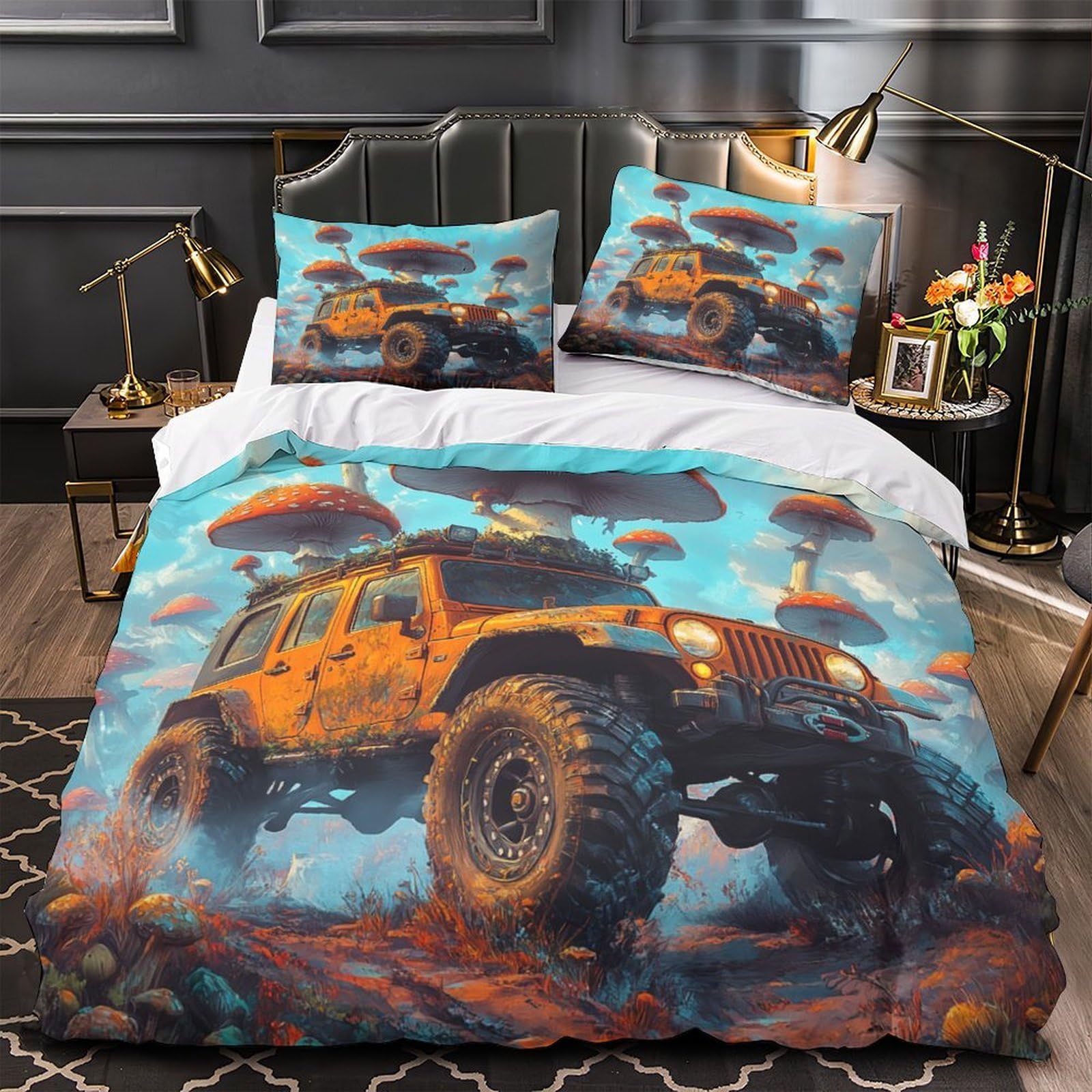 Housse de couette pieuvre hypoallergénique et respirante en microfibre douce 260x220
