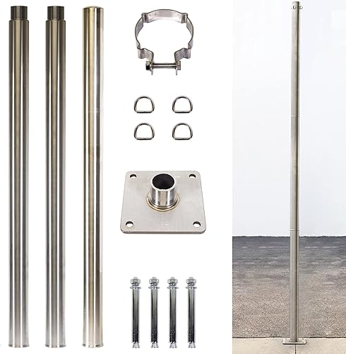 Vista 22 de ColourTree Kit de accesorios de cables de alambre de 48 pies (12 pies x 4) para toldo de vela rectangular/cuadrado, metal de acero inoxidable