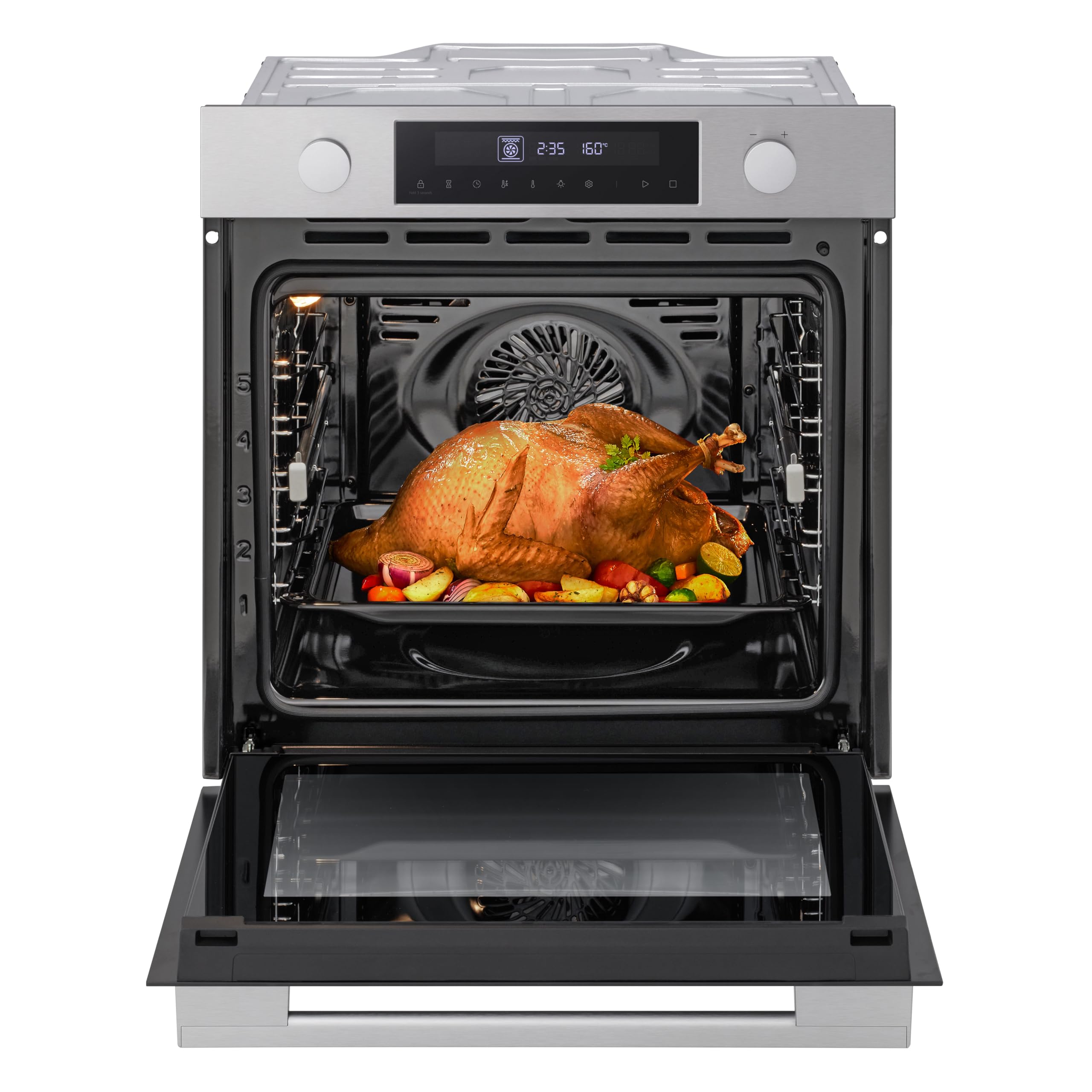 LG WS5D7210S Forno da Incasso Classe A, 72L, 11 Programmi di Cottura, Modalità Friggitrice ad Aria, Grill, Lievitazione, Pizza, Temperatura Massima 250°C, Potenza 3200 W, Wi-Fi