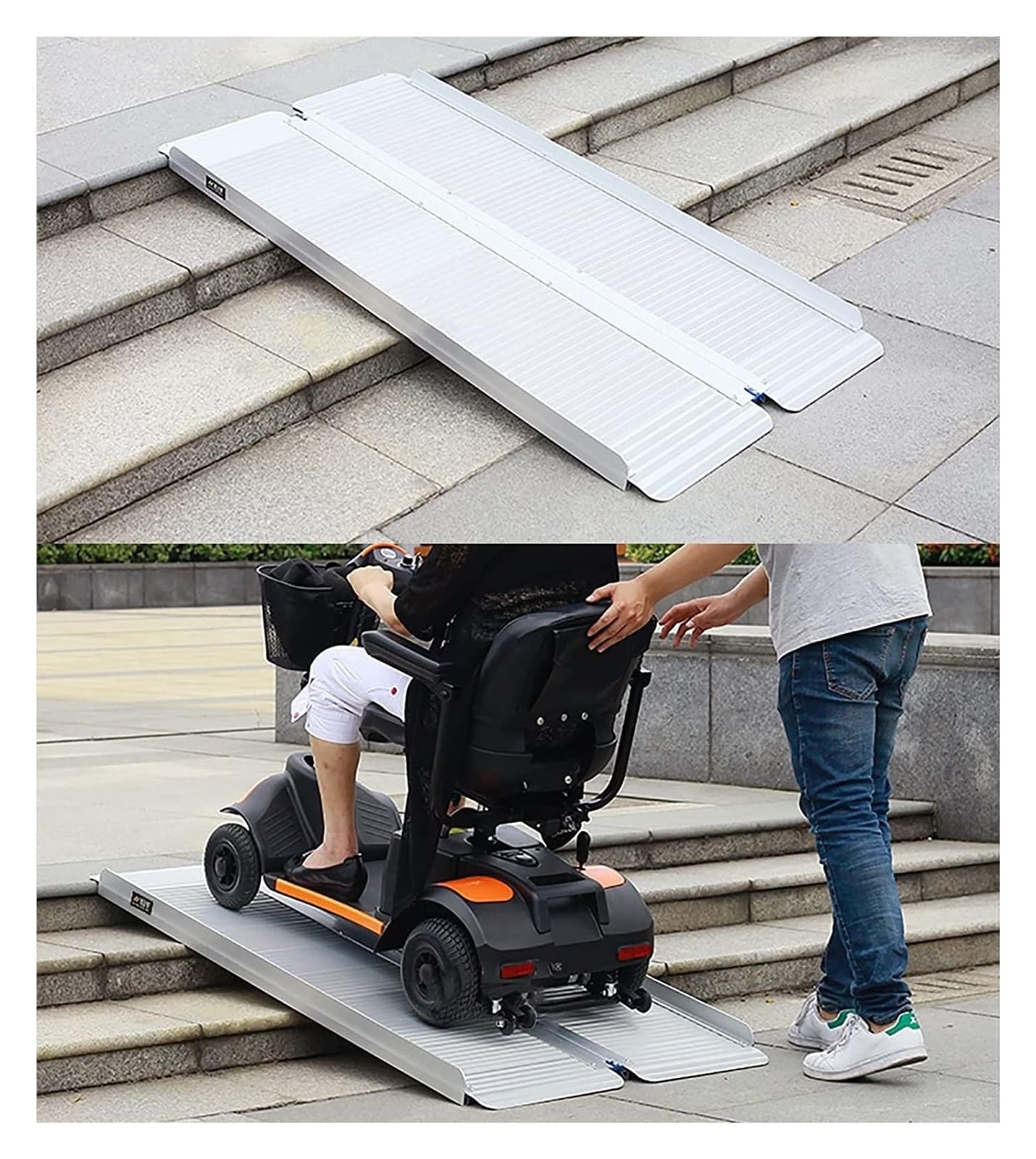 Podjazd rampa do krawężnika rampa progowa rampa dla wózków inwalidzkich aluminiowy uchwyt składany rampa do hulajnogi schody rampy krawężnikowe rampy dla osób niepełnosprawnych (jeden kolor 120 cm x
