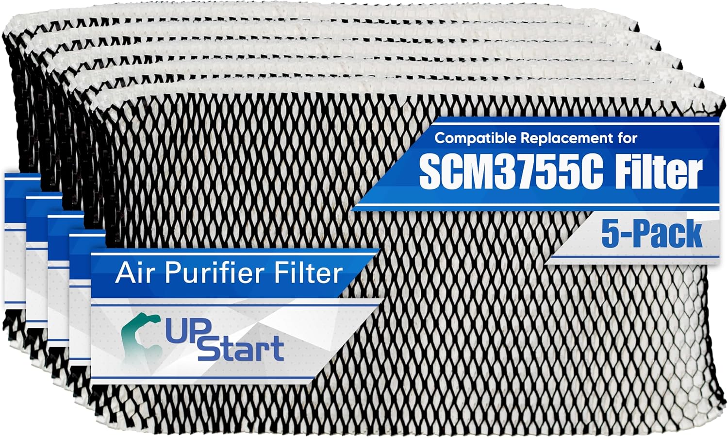 5-Pack HWF75 SF221 Type "D" Replacement for Sunbeam SCM3755C Humidifier Filter - Compatible with Sunbeam Humidifier SCM 3755C Wick Air Purifier Filters HWF 75 SWF-75 SF 221