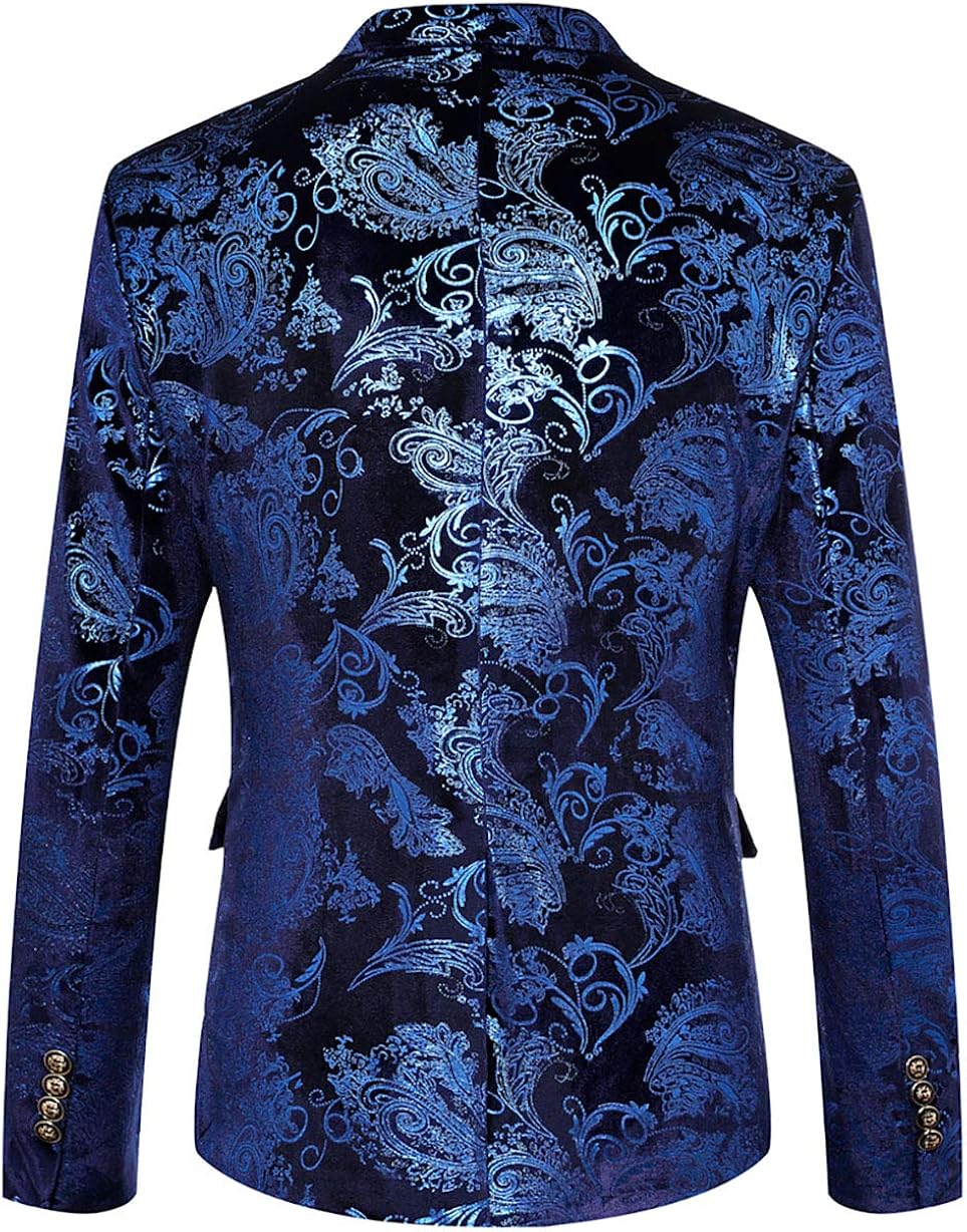 WULFUL Men's Luxury Casual Dress Floral Suit Notched Lapel Slim Fit Stylish Blazer Jacket Party Coats… at  Men’s Clothing store