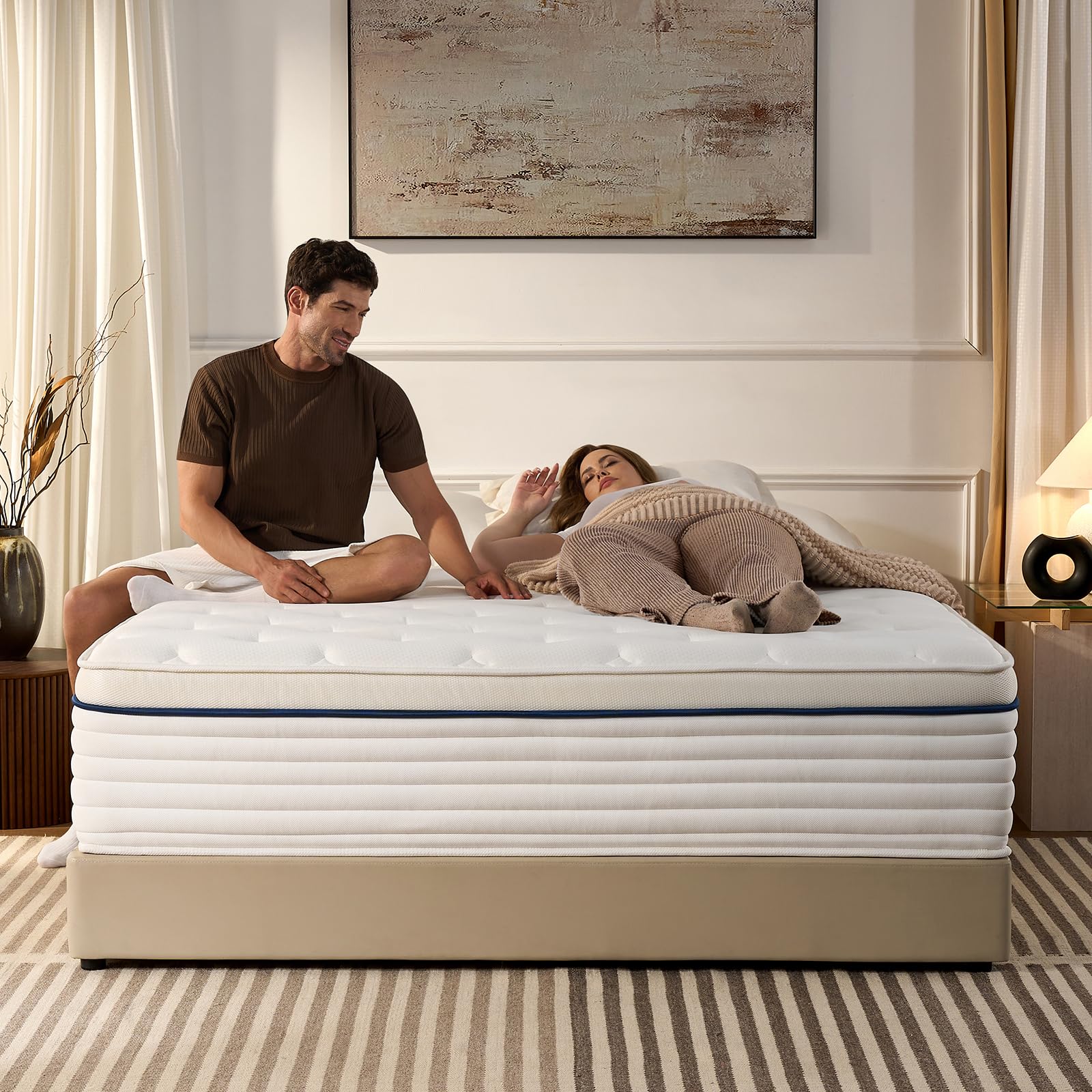Photo 1 of DCOOLAULTRA Full Size Mattress 12 Inch,Medium Plush Hybrid with Memory Foam& Individually Wrapped Pocket Coils for Support,CertiPUR-US Certified,Fiberglass-Free