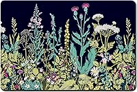 Vista 18 de Rnivvi Tapete de comida para perros, 12" x 19" pulgadas, tapete absorbente con diseño de flores para tazones de perros y gatos para comida y agua