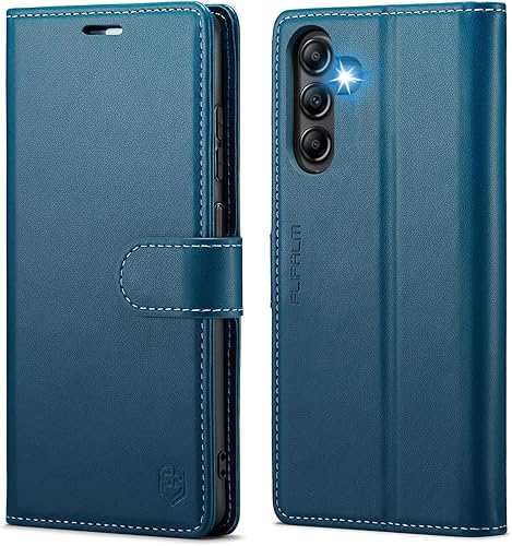 Funda tipo cartera para Samsung Galaxy A14 5G con bloqueo RFID, soporte para tarjeta de crédito, de piel sintética, función atril, protección a