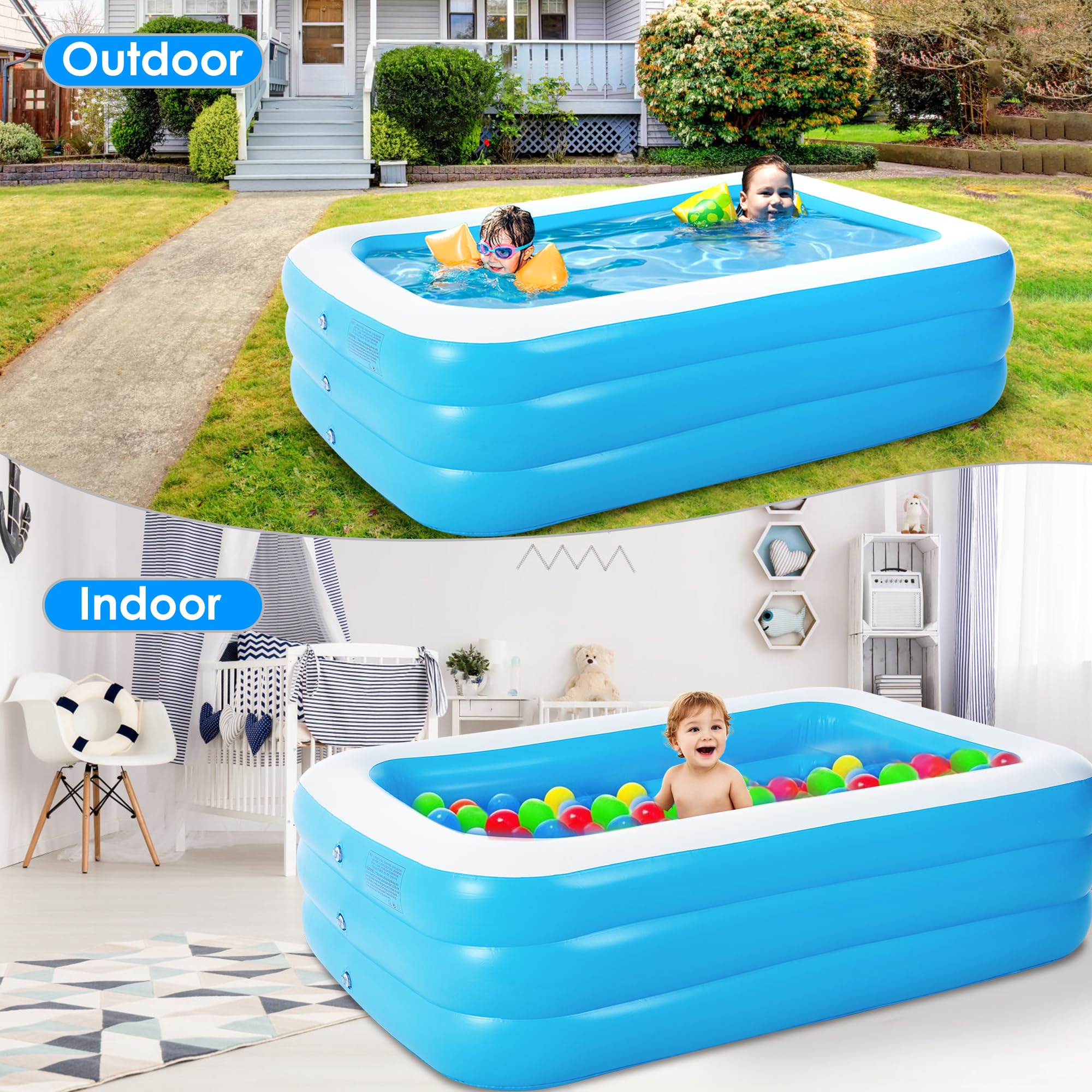 Spa Gonflable Pool Pump Kiddie Pool, 60