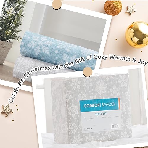 Miniatura 6 de Comfort Spaces Juego de sábanas de franela de algodón tamaño King, ultra suaves con bolsillo elástico de 14 pulgadas que se adapta a colchones de