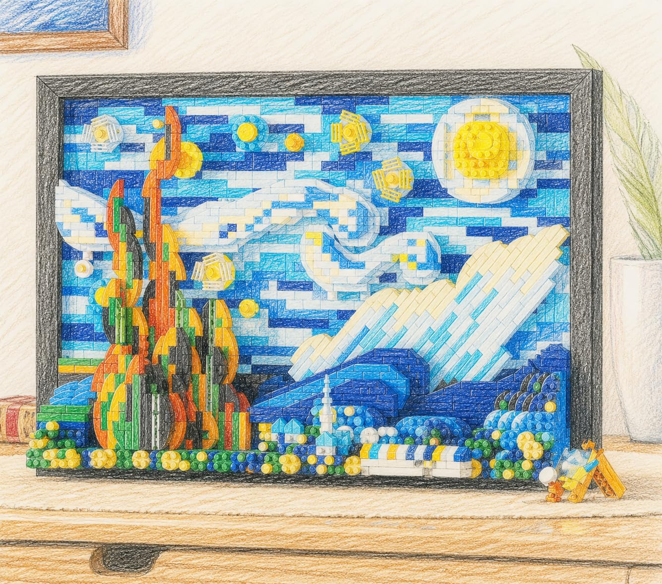 Amazon.co.jp: zmart 1731ピース クリエイティブ 3D 油絵 ビルディング