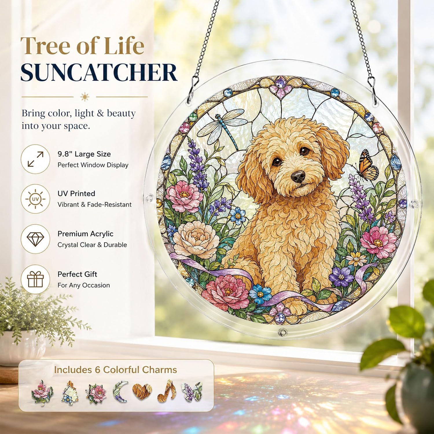 Dog Acrylic Puzzle Sun Catcher, DIY Window Hanging Decor image 2