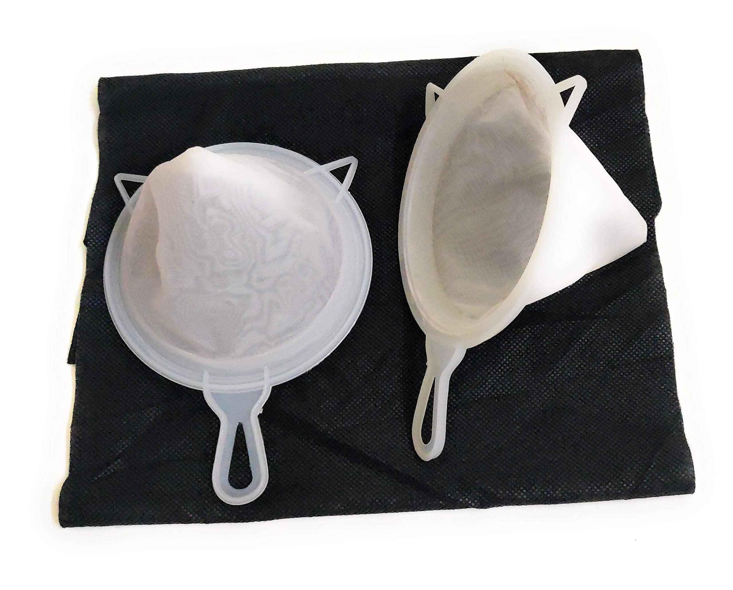 90 Degree Mini Handheld Size Deep Double Net Milk Water Strainer Small Filter Garani Plastic Filter Mesh Nylon (2 pc) Net Length 8 cm, Dia 10 cm
