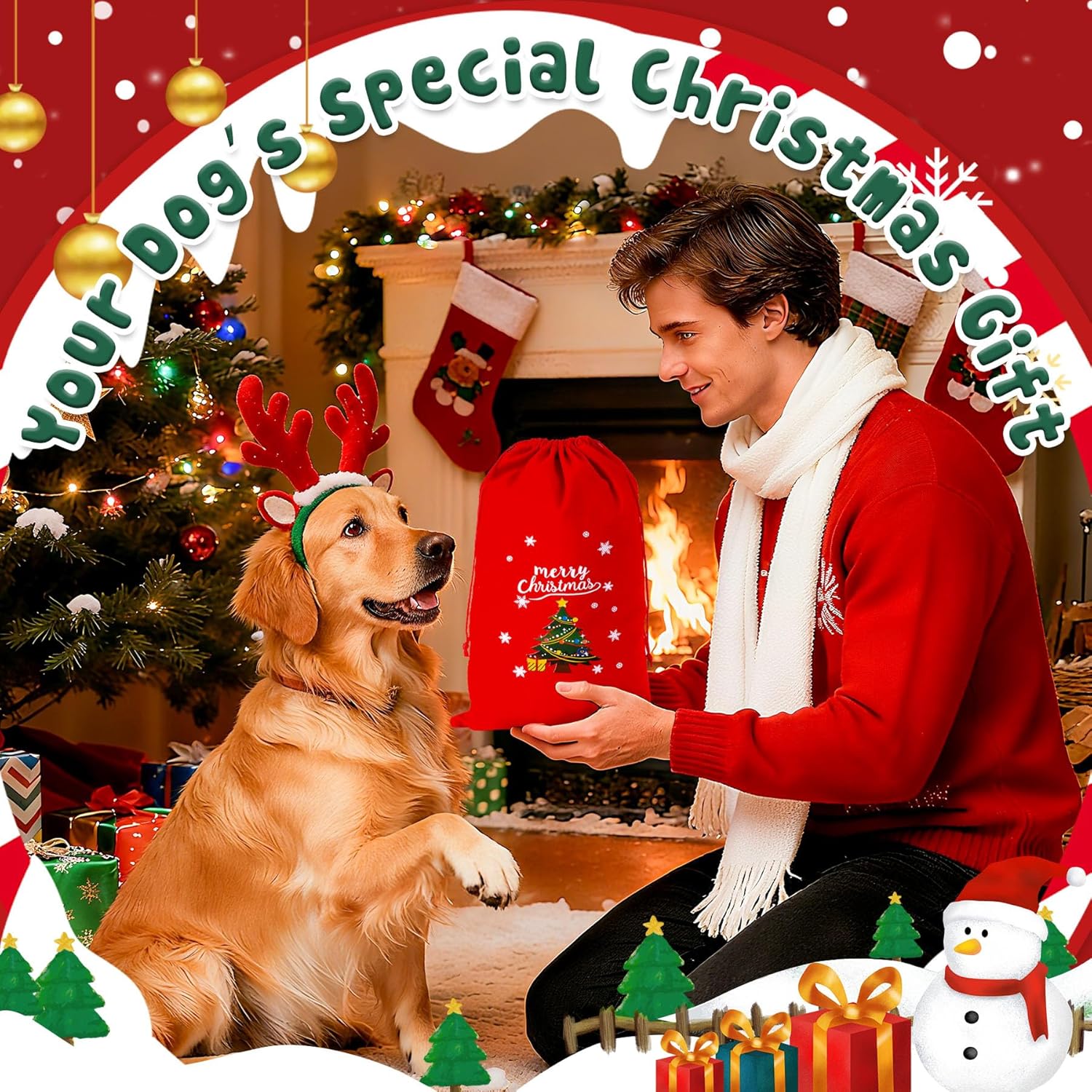 高耐久クリスマスドッグロープトイ アグレッシブな噛む人向け- 大型、中型、小型犬用のタフな綱引き&amp;噛むおもちゃ 5本パック