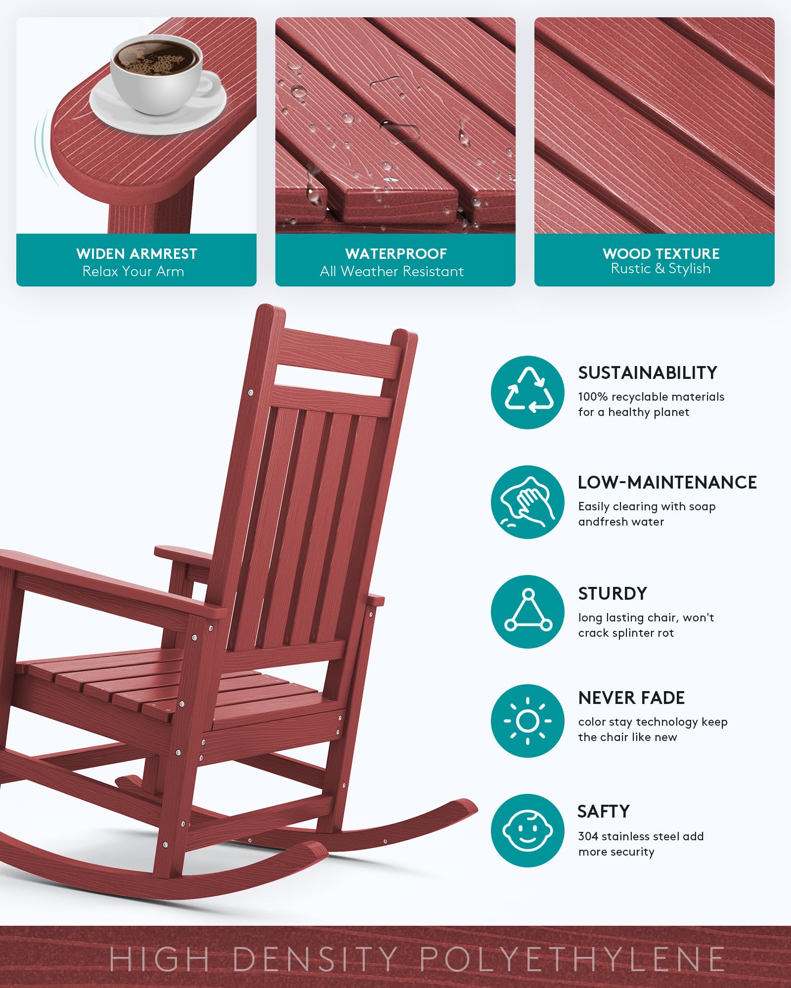 Snapklik.com : HDPE Rocking Chair, Outdoor Rocking Chair For Adults ...