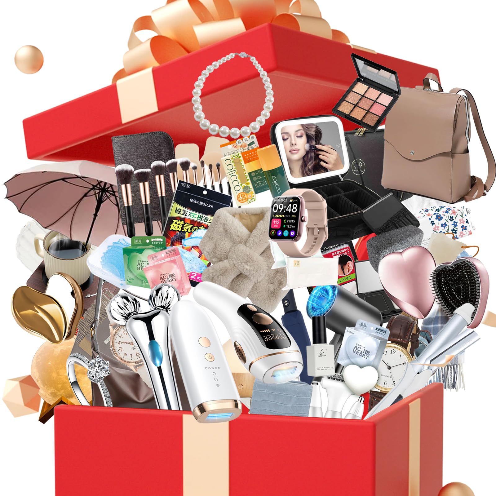 【2026年 レディース福袋 9点セット】HAPPY BAG 女性向け 美容グッズ ボディケア リラックスアイテム スキンケア コスメ 日用品 詰め合わせ おうち時間 旅行 通勤 通学 ギフト プレゼント 自分用 ご褒美 実用的 お得セット