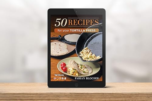 Miniatura 2 de Tortillada Prensa de tortilla, QuesadillaRoti Maker de gran tamaño - Libro electrónico de recetas de hierro fundido pre-sazonado (12 pulgadas)