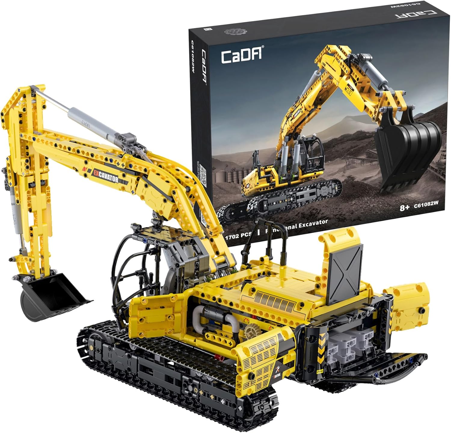 CADA Graafmachine C61082W - Bouwset met 1702 bouwstenen - Schaal 1:20