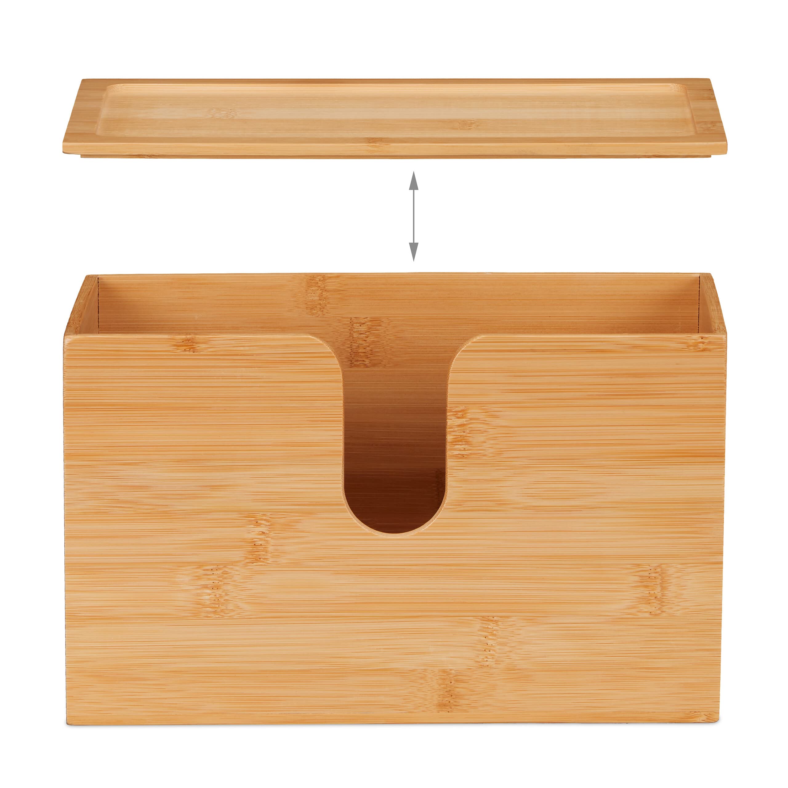 Relaxdays Distributore Asciugamani Carta da Parete, Salviette Formato H2, Dispenser Bagno 17 x 27 x 13 cm ca., Naturale