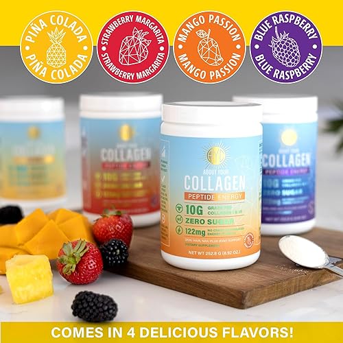 Miniatura 5 de Peptide Energy - Colágeno en polvo para cabello, uñas, piel, tipo I y III, cafeína para energía, vitamina C, biotina, ácido hialurónico, cero