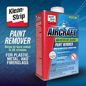 KLEAN-STRIP Aircraft Paint Remover, Professional Grade Paint Stripper for Cars & Metal Surfaces, VOC Compliant, 1 Quart