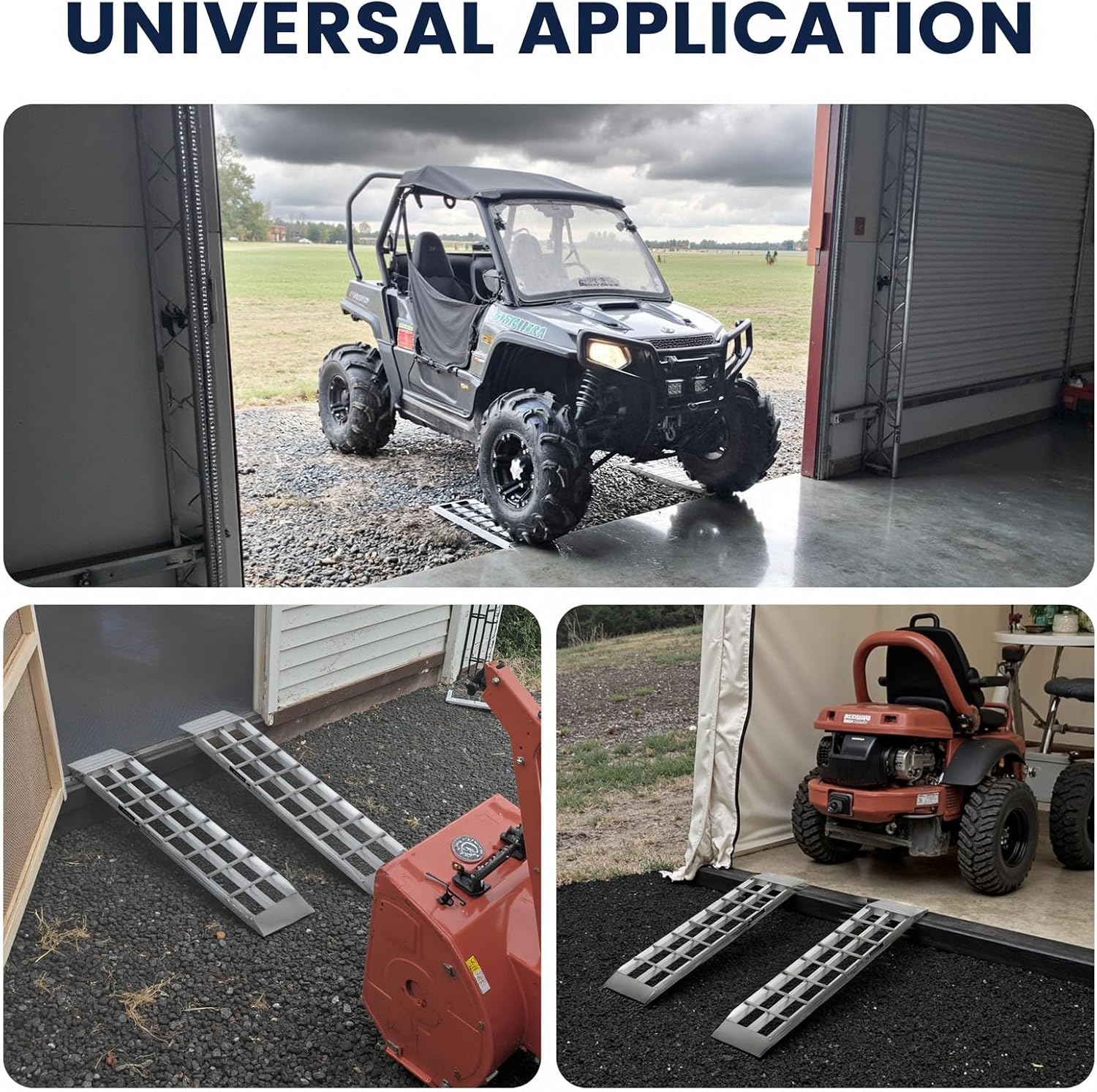 Aluminum Shed Ramps 36x 8 inch Dual Mower Ramps 1500 Lbs Capacity for Garage Shed Storage, Bike Motorcycle Lawn Mower Snow Blower Loading Ramps