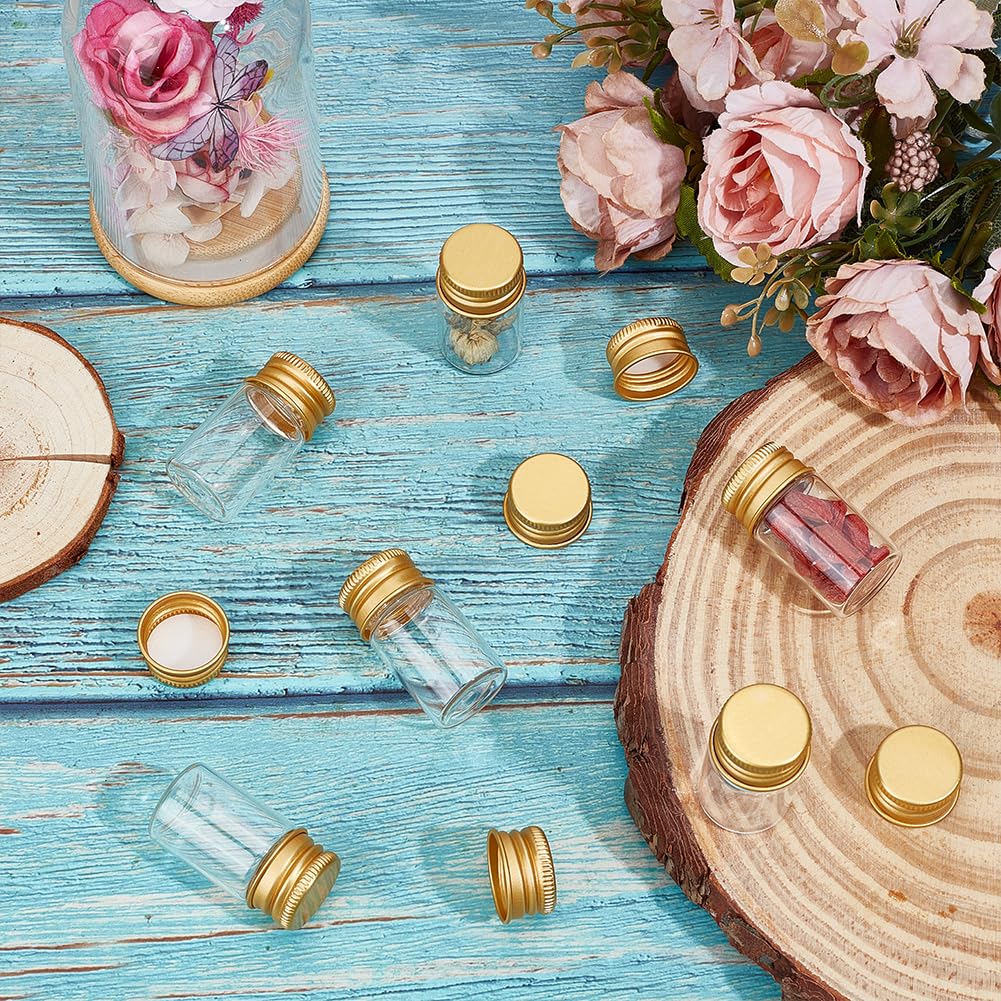 BENECREAT 60PCS Clear Glass Vials, 8ml/0.3oz Tiny Jars with Aluminum Screw Lids - Image 4