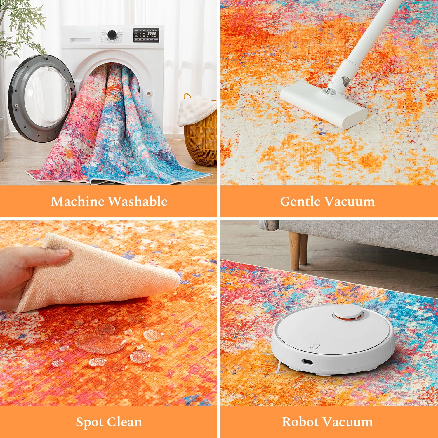 Colorful Area Rugs for 2026: 5 Picks That Work 1 Rugflix 8x10 Area Rugs for Living Room, Washable Colorful Rainbow Large Rug — product photo