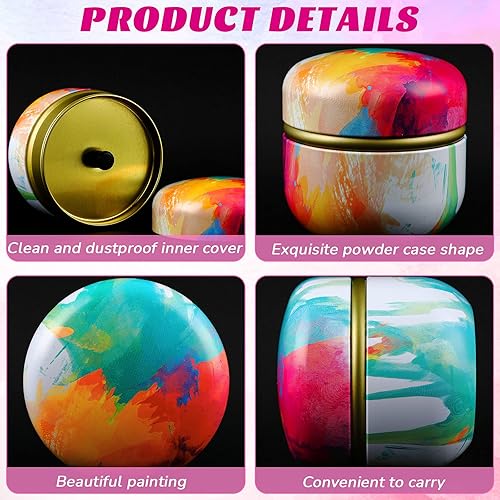 Vista 16 de Estuche de polvo corporal con recipiente de polvo para polvo, recipiente de té para bebé y adulto, caja de té en polvo de talco (mar azul)