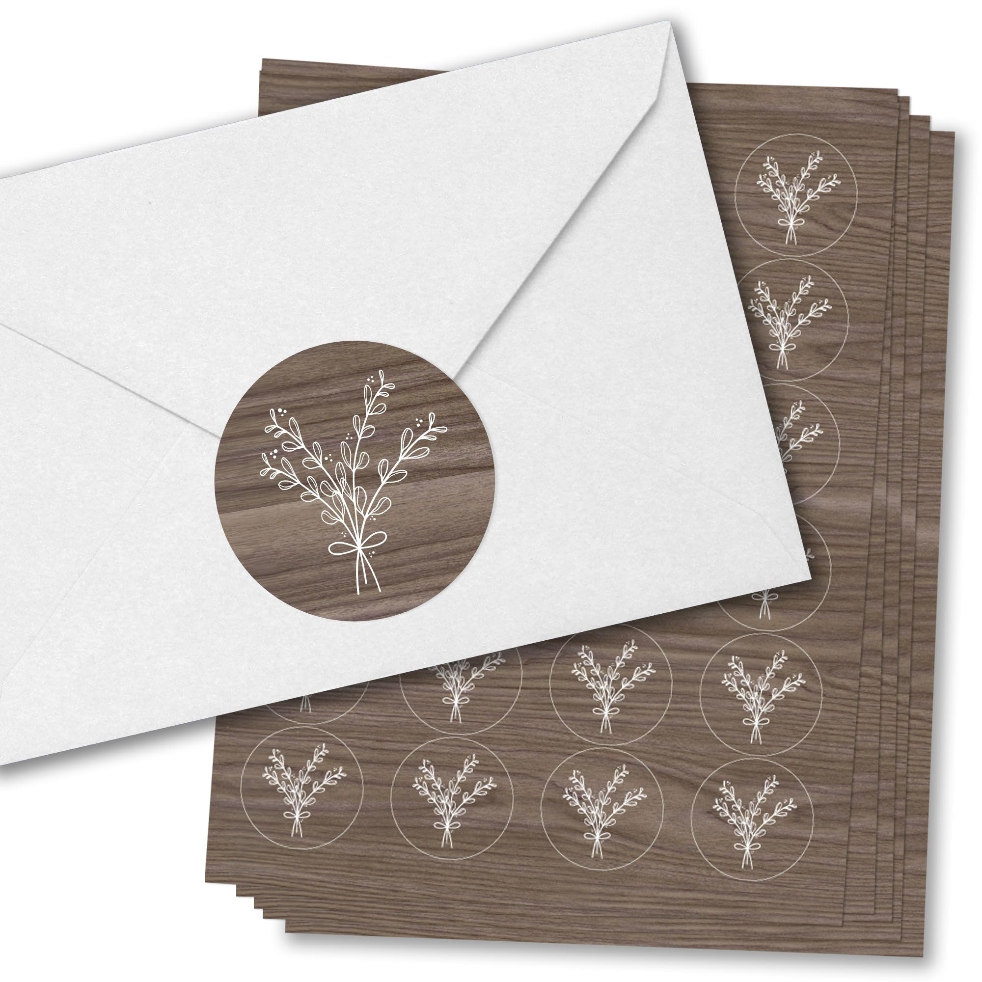 Autocollants de mariage rustiques x120 pour sceller enveloppe invitation fête