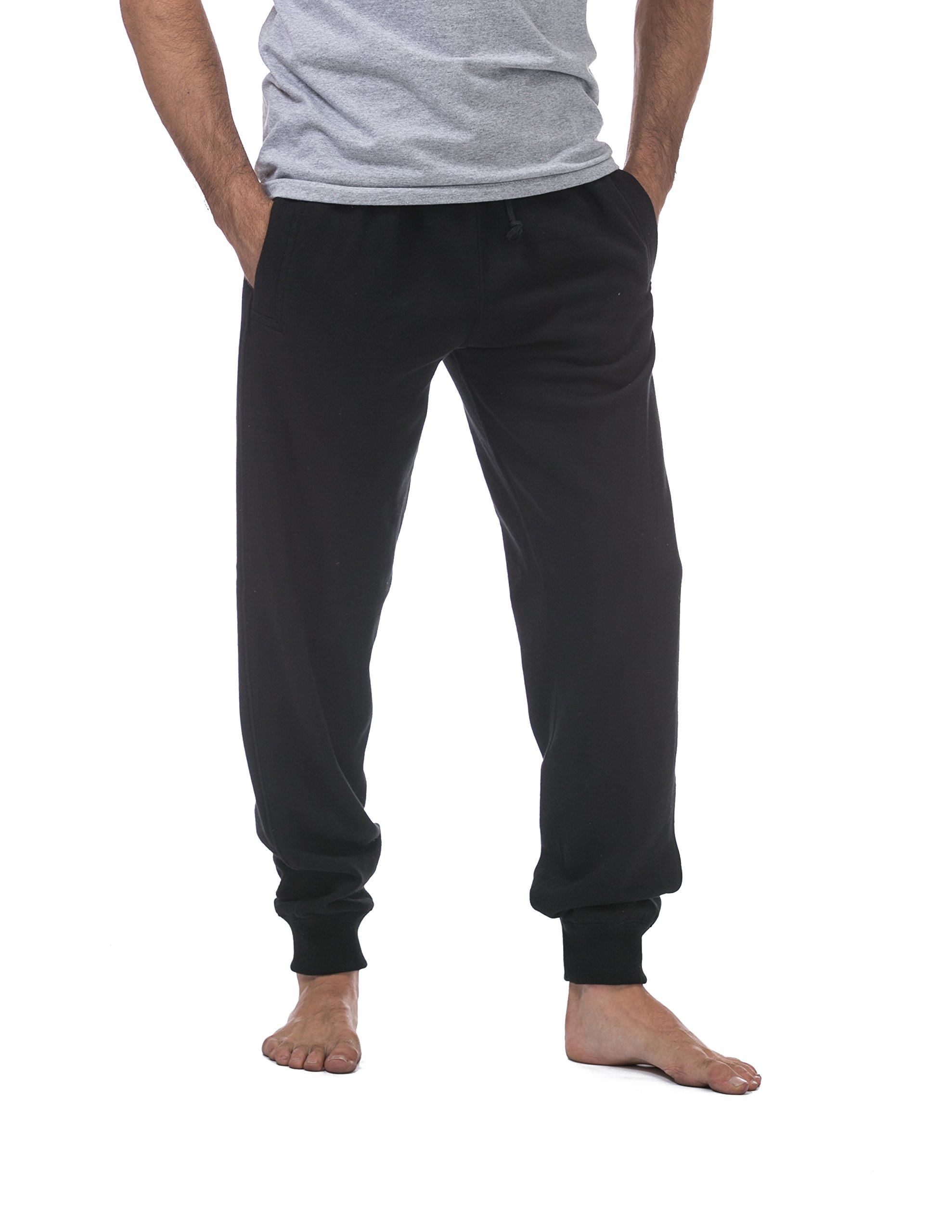 Pro Club Men's Jogger Fleece Long Pants, Black, X-Large