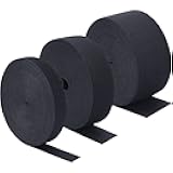 3 Rolls Sewing Stretch Elastic Band Spool, 3/5, 1, 1-1/2 Inch in Width, 5.5 Yards/Roll (Black)