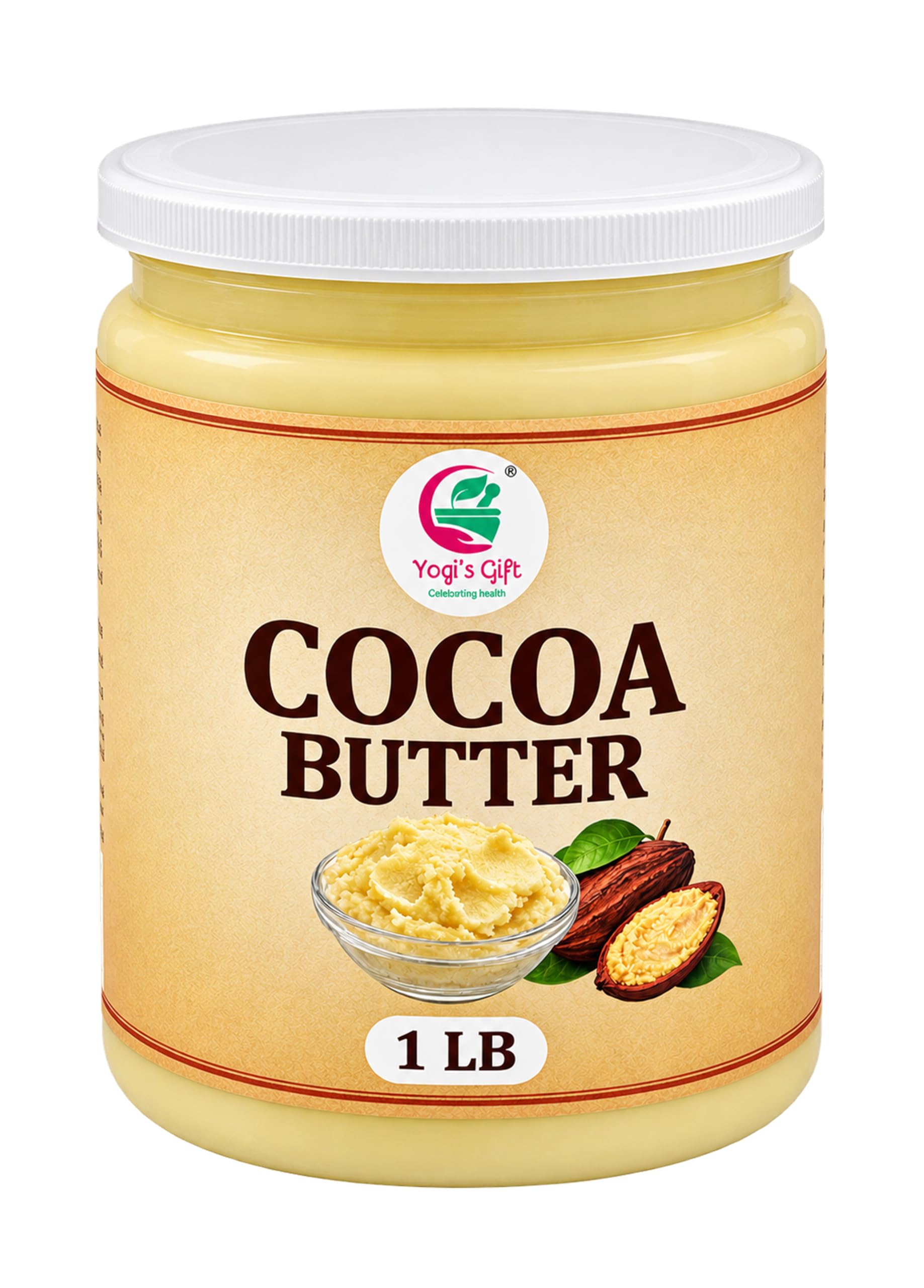 Yogi's Gift® Cocoa Butter 1 LB | Unrefined Cocoa Butter for DIY Cosmetics