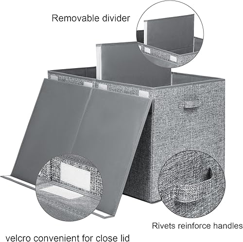 Miniatura 106 de popoly Caja de juguetes grande con tapa abatible, contenedor plegable para niños, niñas, guardería, sala de juegos, 25 x 13 x 16 pulgadas (rosa
