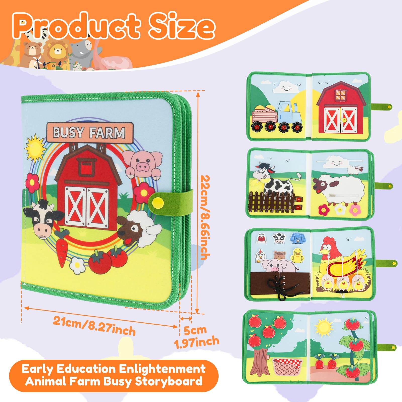 Farm Busy Book for Toddlers 1 2 3 Year Old - Image 2