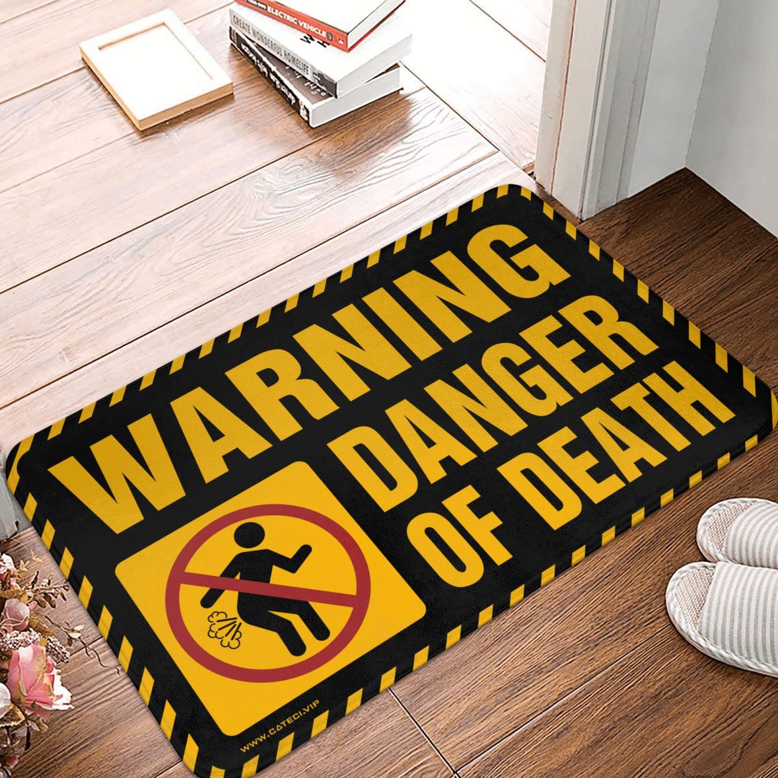 Paillasson extérieur COTECI anti-saleté grand format 65x90 cm tapis d'entrée humour danger