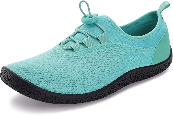 WHITIN Mens/Womens Water Shoes Swim Aqua Socks Size 7 Pool Quick Dry Zapatos de agua Barefoot Aerobics Beach Boat Sand Fishing Kayaking Ladies Wading Walking Green