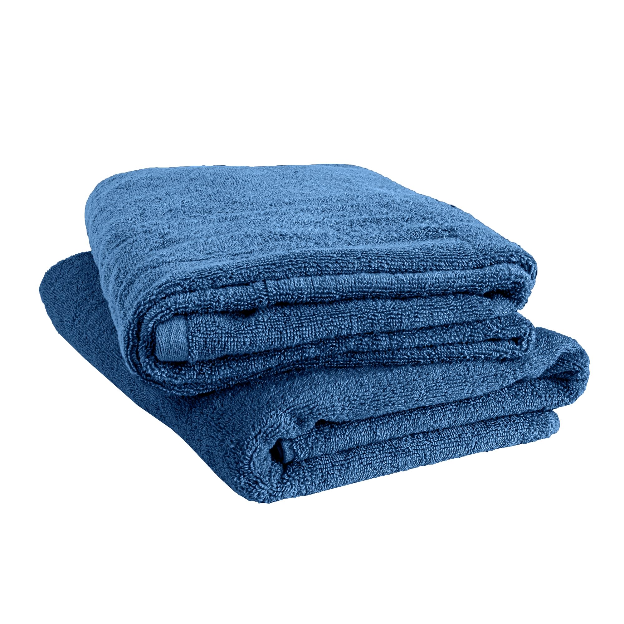 Ruggeri - Set 2 Teli Doccia e Bagno 70x140 cm - 100% Puro Cotone Extra Morbido - Collezione Asciugamani - Let's Color! (Blu)