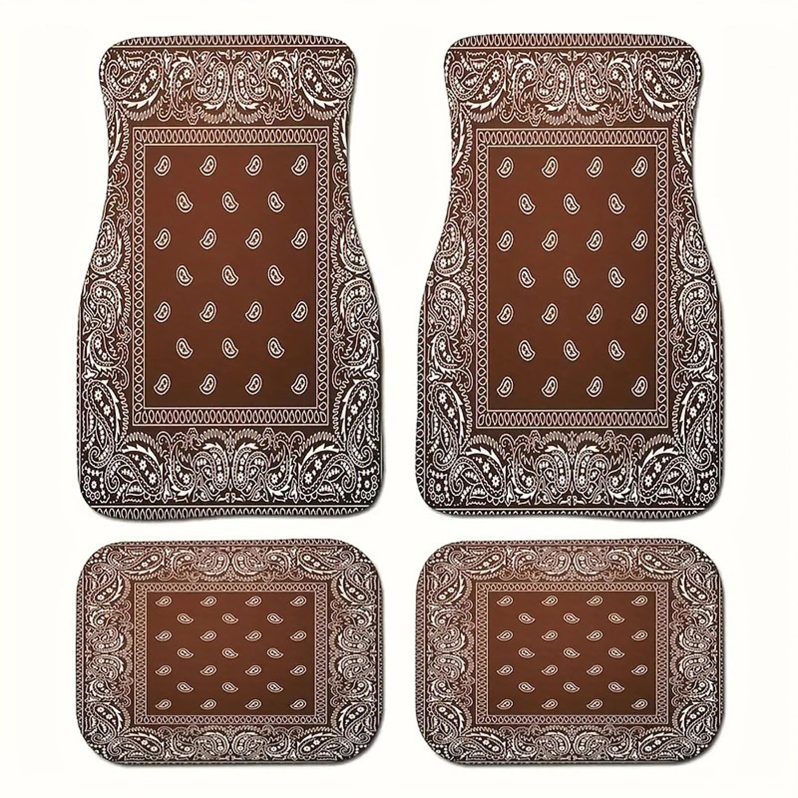 car floor mats non-slip automotive floor mats all-weather front rear car floor foot mat sets of 4 pieces foot mats rugs carpet for car trucks suv sedans (brown)