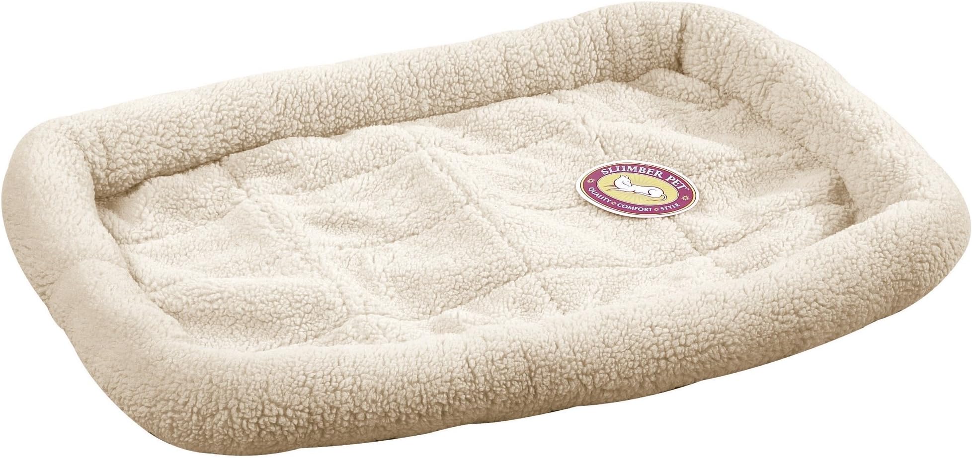 Slumber Pet Sherpa Crate Pet Bed with BumperStyle Cushioning for Comfort in Crate