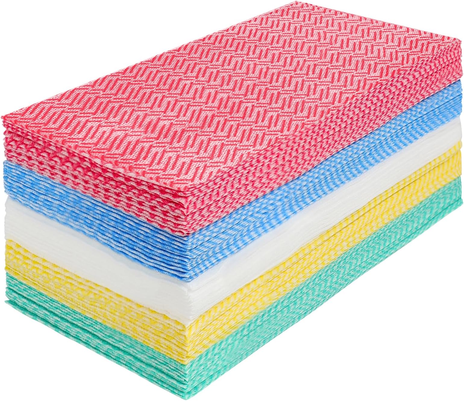 JEBBLAS Reusable Paper Towels - Multipurpose Cloths, Absorbent Kitchen Towels - Disposable Rags, Cleaning Wipes (Multicolour, 60 Pcs)