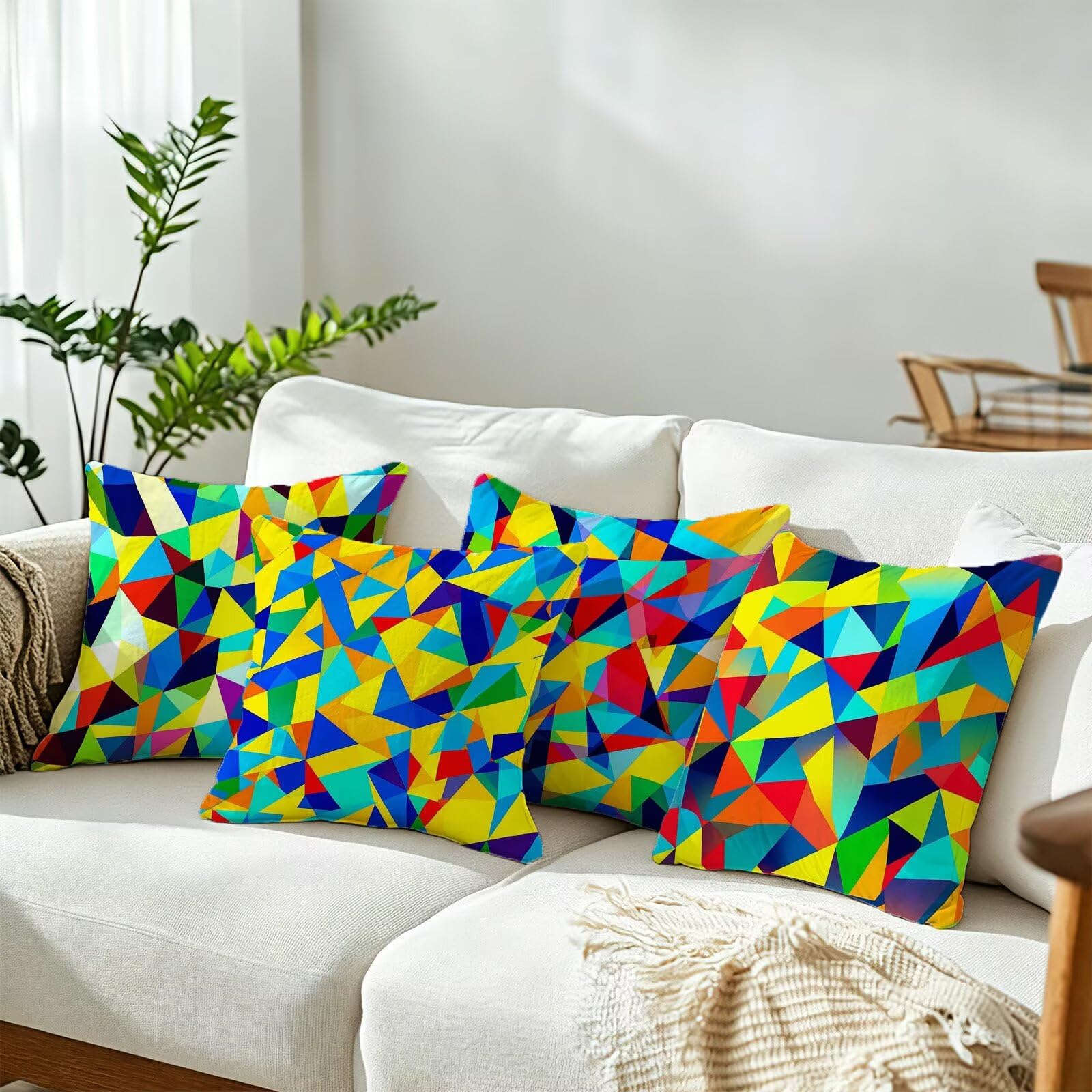Cojines Exterior Vistoso Funda Almohada 45x45cm Juego de 4, Cod-419