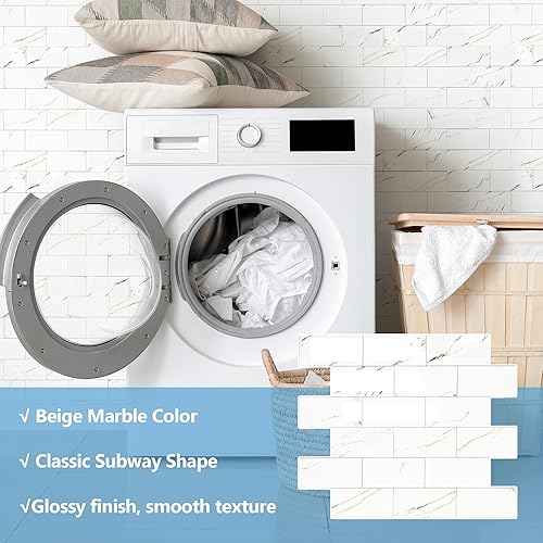 Vista 30 de Paquete de 1 lámina de revestimiento autoadhesivo de 12 x 12 pulgadas, baldosa de pared de PVC para cocina, baño, chimenea, mesa de lavandería o gris