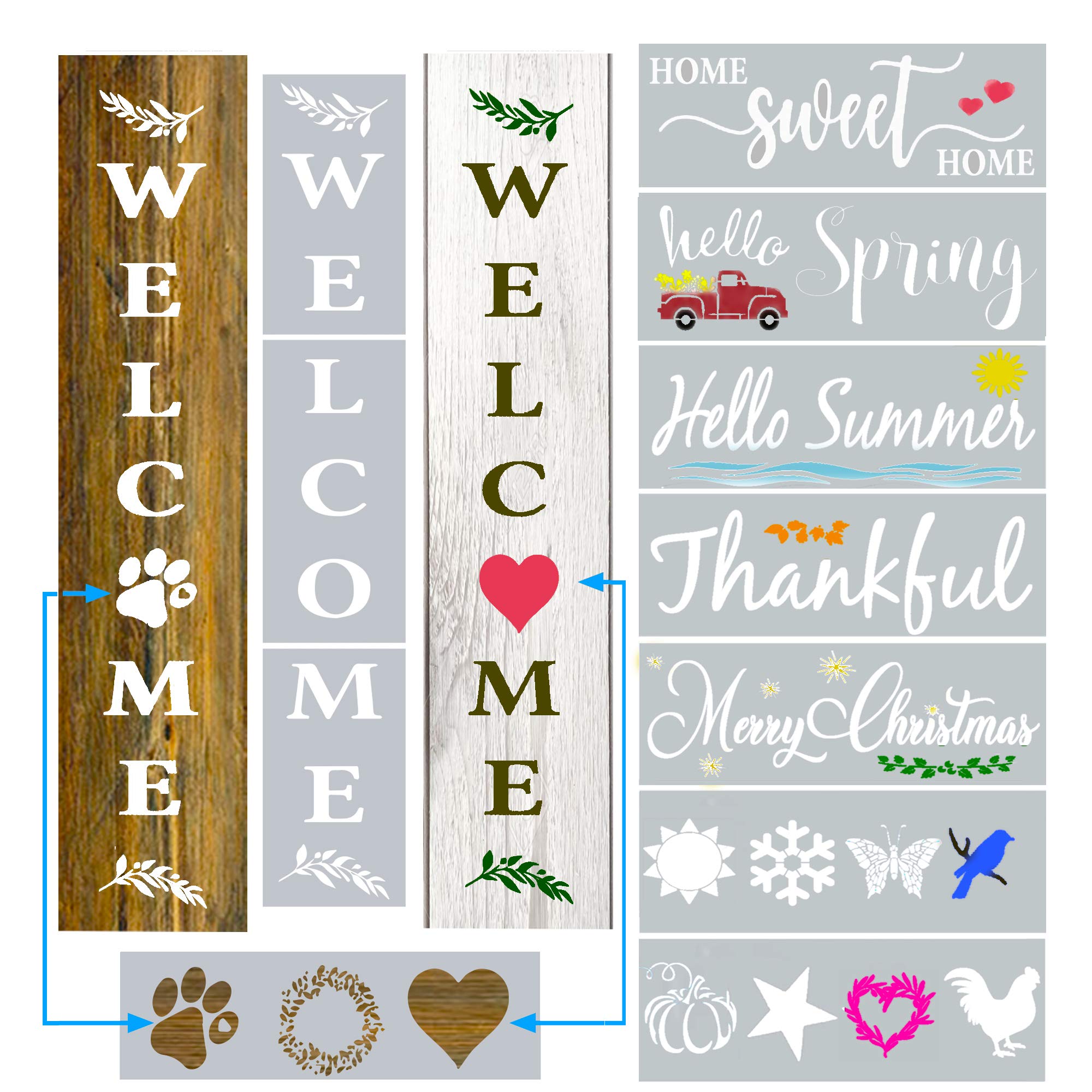 Buy Large Stencils for Painting on Wood Reusable Vertical