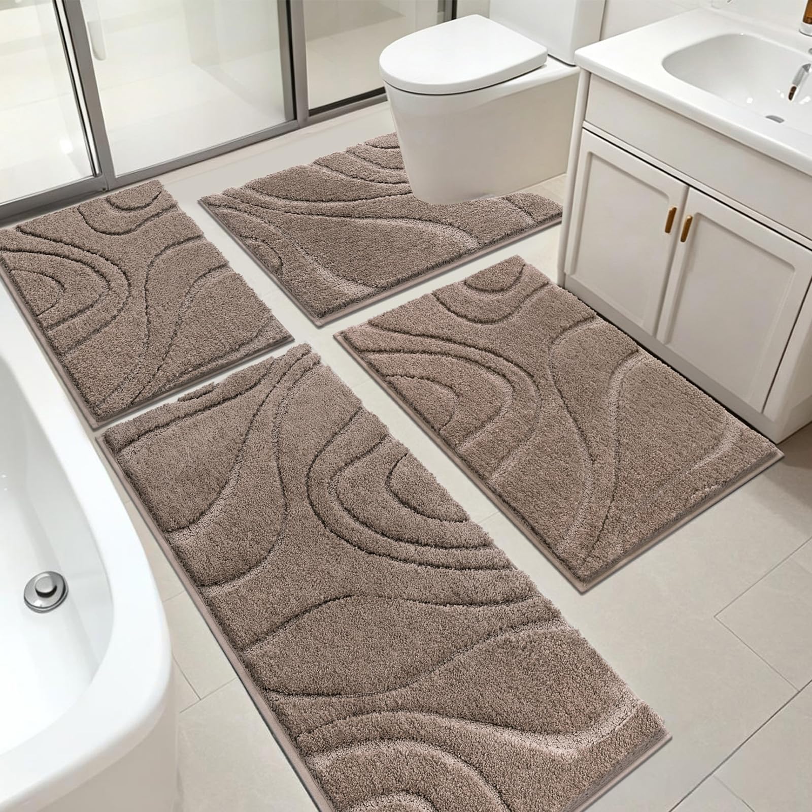 Photo 1 of HEBE Rugs 3-Piece Bath Mat Set