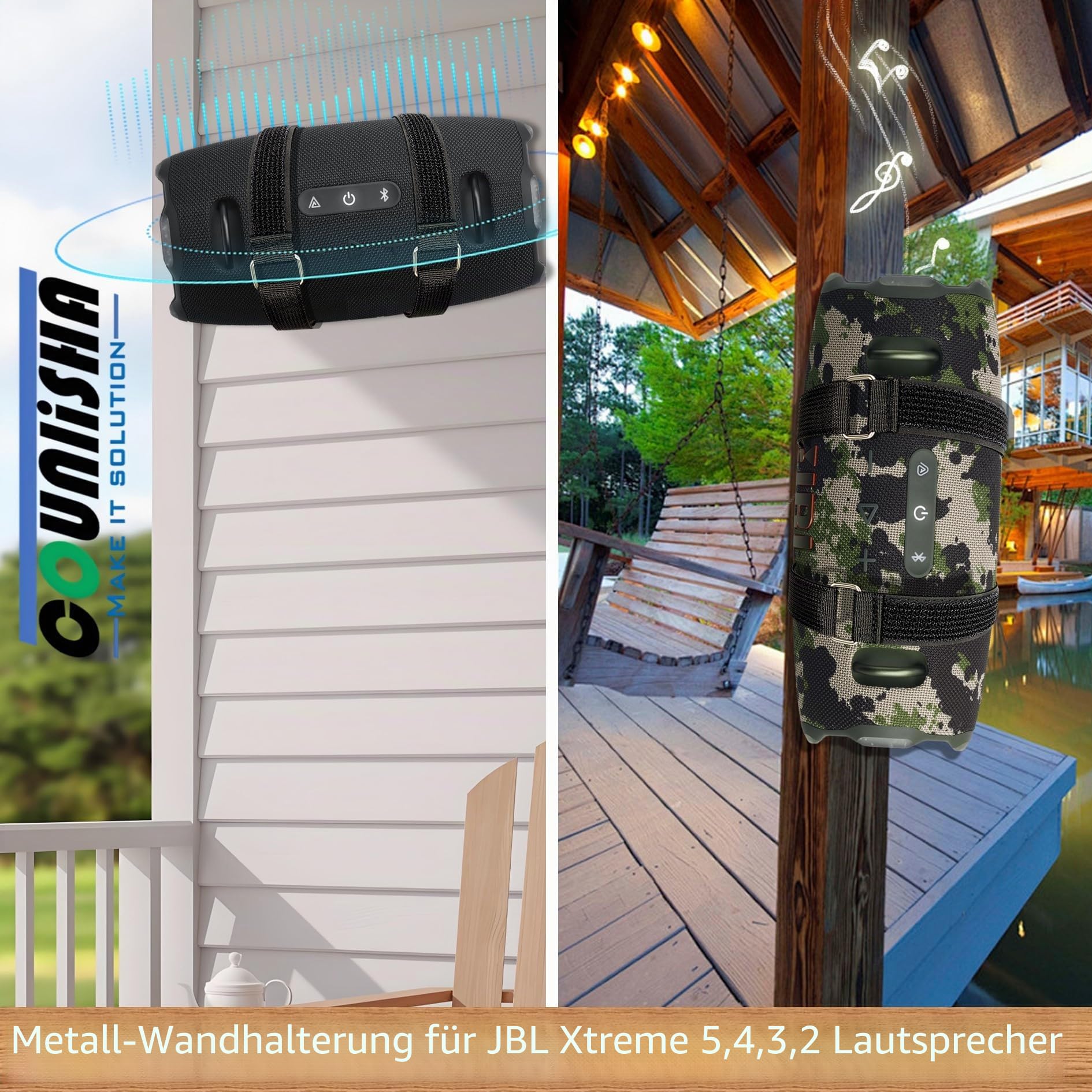 Wandhalterung aus Metall, kompatibel mit jbl Xtreme 4, tragbarer Lautsprecher für Jet-Ski, Schneemobil, Boot, PWCs, sichere Halterung, Wandhalterung mit verstellbarem Gurt für JBL Xtreme3,2