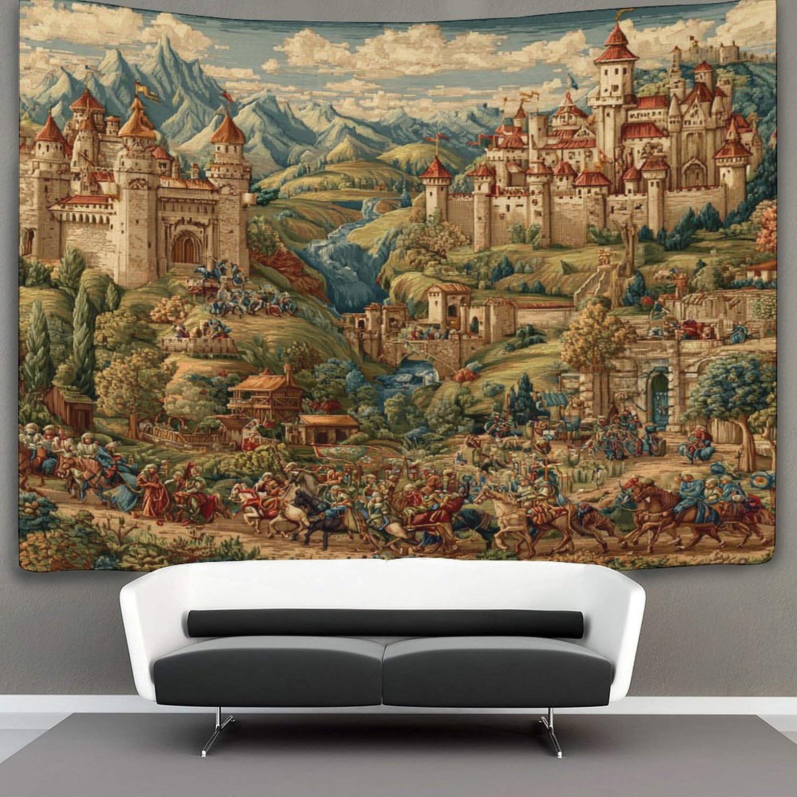 Kaiyun Style-7 Medieval Art, European Landscape Tapestry, Wall Hanging,Wall Art For Bedroom Aesthetic Home Decoration For Living Roombedroom 130Cmx150cm