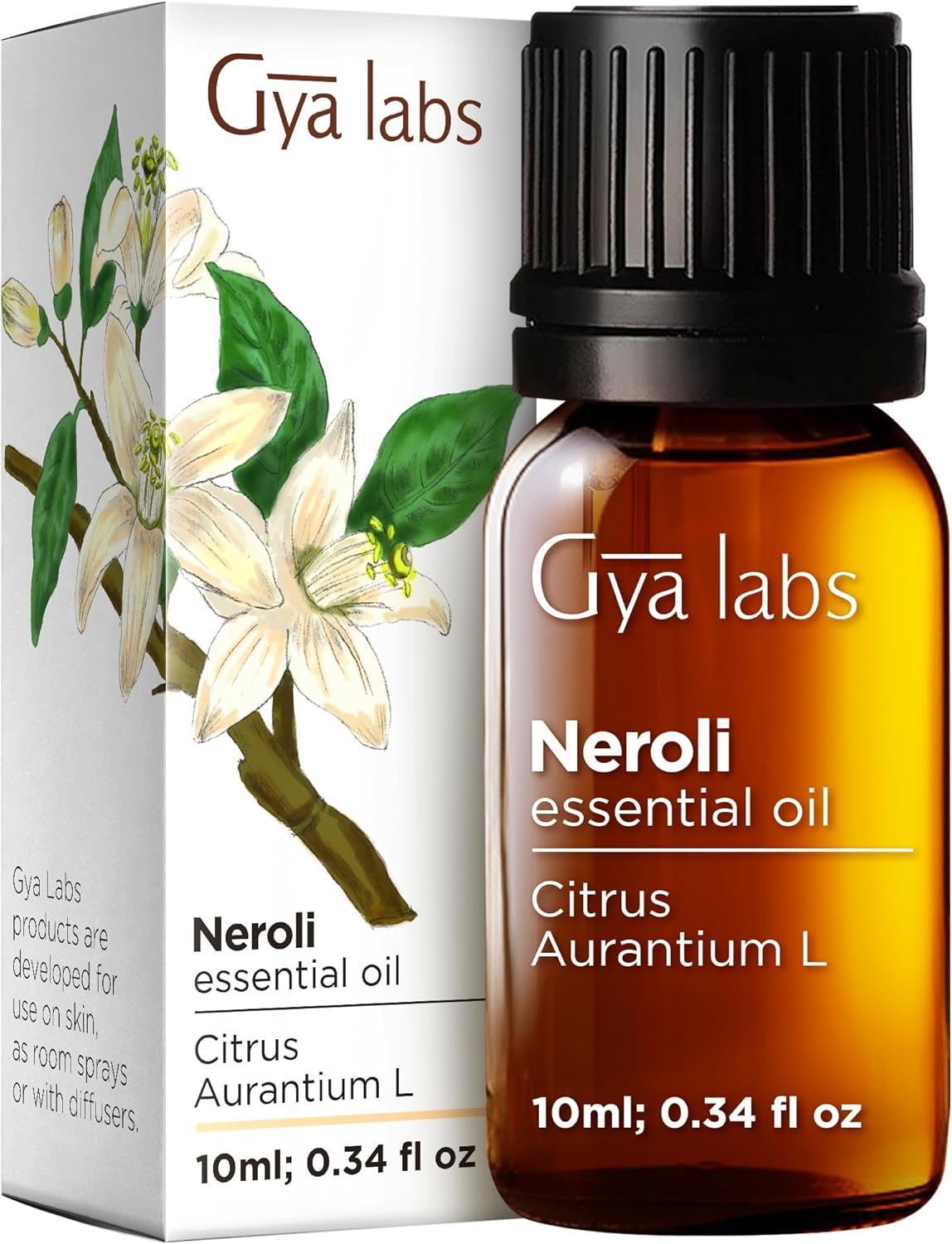 Neroli Essential Oil for Diffuser & Sandalwood Essential Oils for Diffuser Set - Aromatherapy Grade Essential Oils Set - 2x0.34 fl oz - Gya Labs