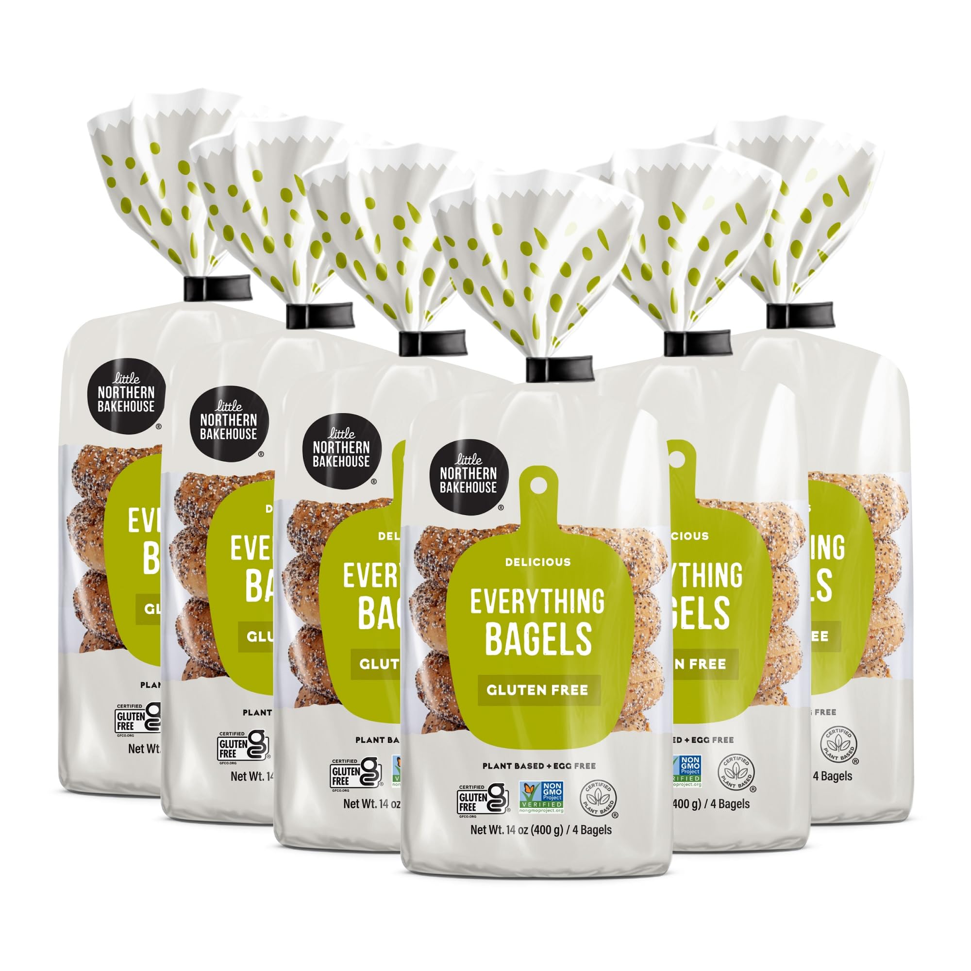 Little Northern Bakehouse Gluten Free Everything Bagels, Non-GMO and Bagels (6 pack, 14 oz. each)
